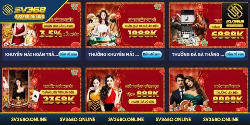 Hãy thường xuyên cập nhật ưu đãi SV368 mới nhất